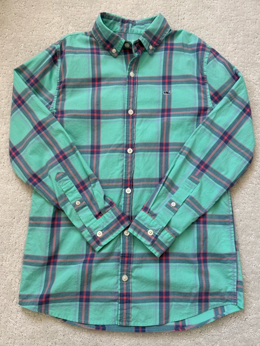 Vineyard Vines Teal Plaid Button-Down Shirt